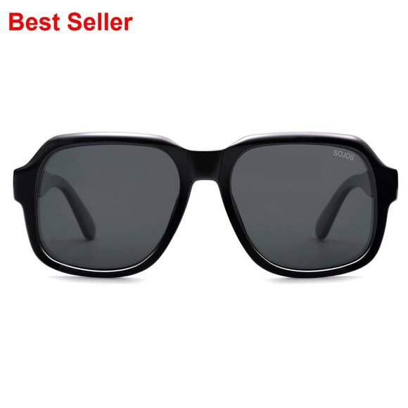 Retro Square Polarized Sunglasses, Oversized Vintage Frames, UV400 Protection main image 7